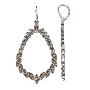 Simply Vera Wang Hematite Teardrop Earrings New